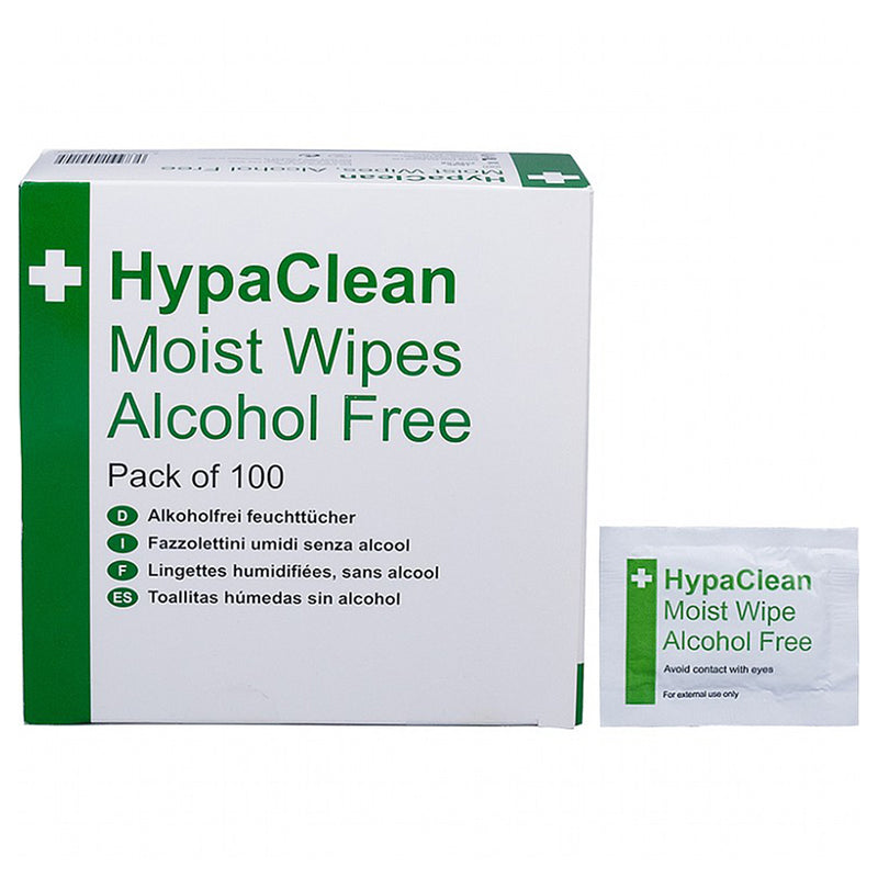 HypaClean Moist Wipes 100 Alcohol Free Box of 100