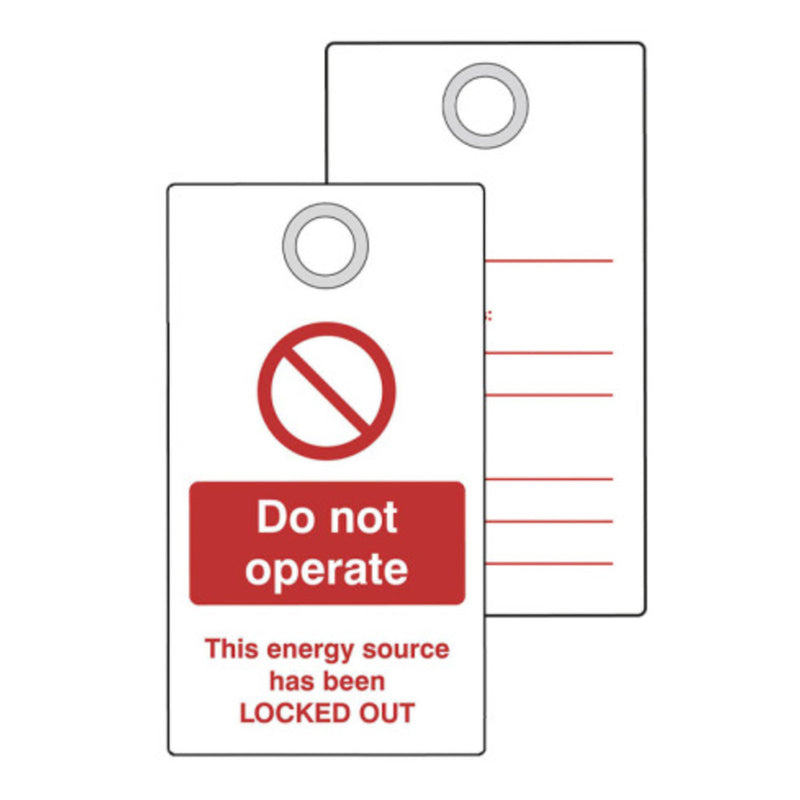 Lockout Tags with Eyelet 75 x135mm "Do Not Operate" Style