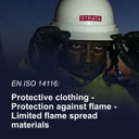 EN ISO 14116: Protective clothing - Protection against flame - Limited flame spread materials