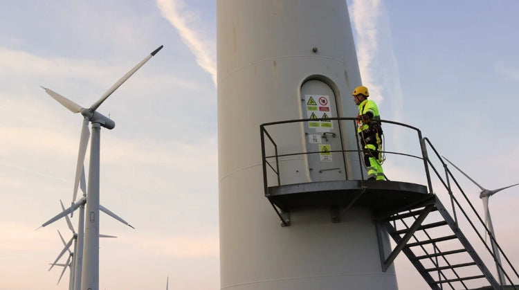 Electrical Safety Worked on the Stairs of a Wind Turbine