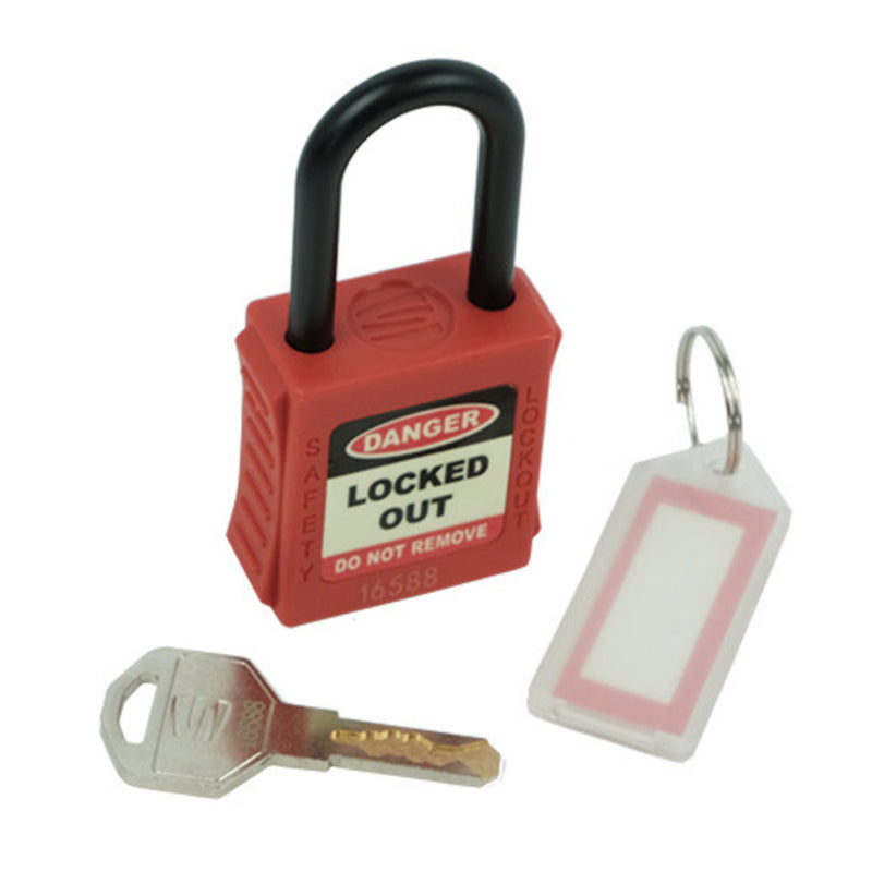 Dielectric Nylon Shackle Red Safety Lockout Padlock (Non Conductive)