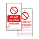 Lockout Tags - Do not operate (Double Sided 10 pack)
